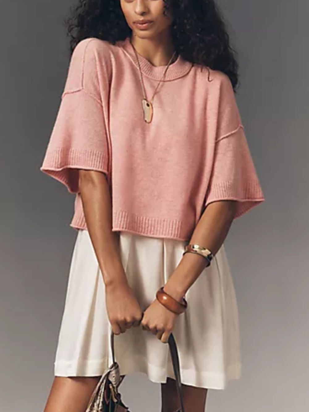 ANTHROPOLOGIE WOMENS PINK WOOL CASHMERE SWEATER SMALL